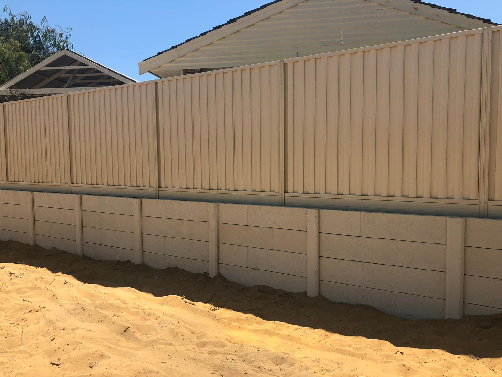 Retaining wall installation by Resolution Fencing in City Beach WA