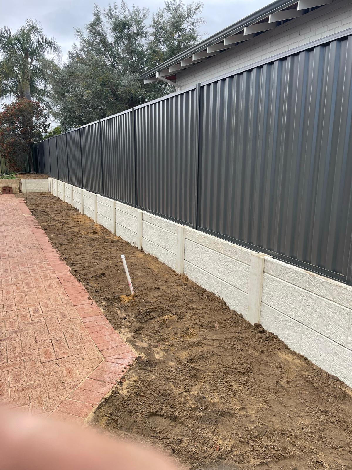 Retaining wall installation by Resolution Fencing in Gosnells WA
